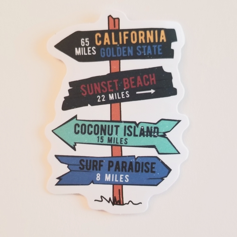 10/$10 Beach Sign Sticker